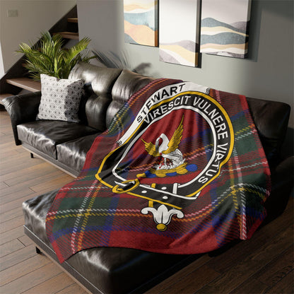 Stewart Clan Tartan Blanket – Scottish Crest Throw