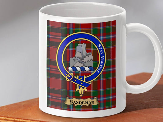 Sandeman Clan Crest Tartan Design Coffee Mug product