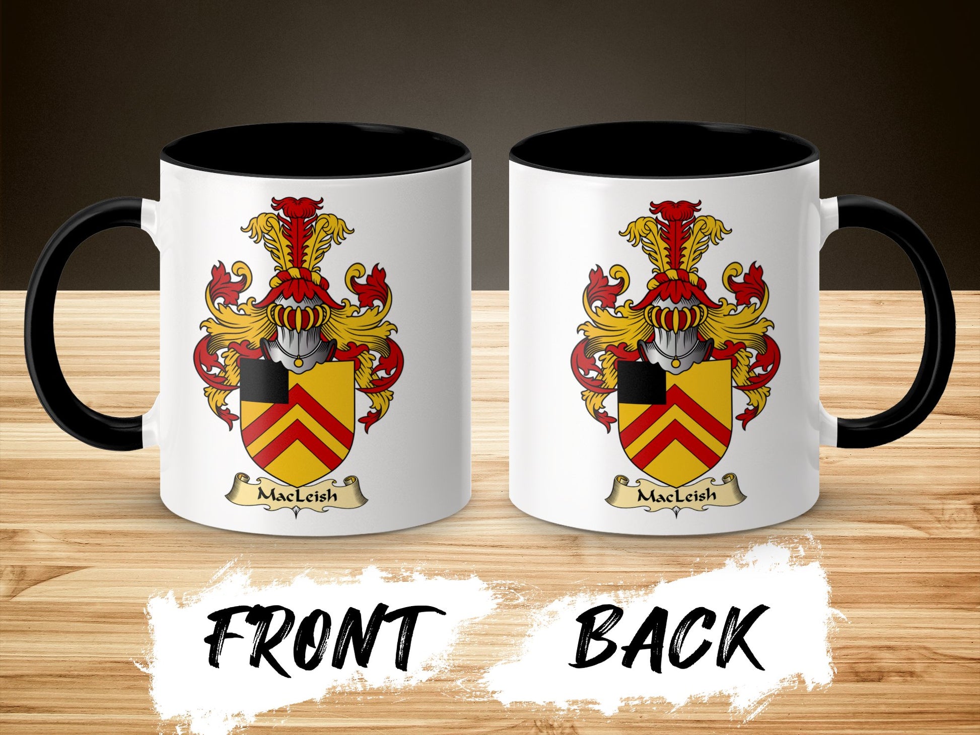 MacLeish Family Crest Coat of Arms Shield Accent Mug - Living Stone Gifts