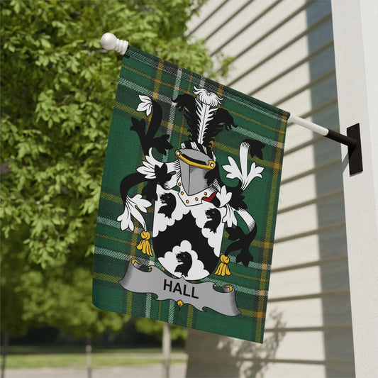 Heraldic Green Plaid Family Crest Flag product