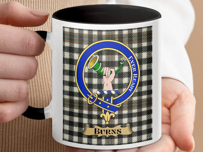 Unique Heraldic Clan Burns Crest Design Mug - Living Stone Gifts