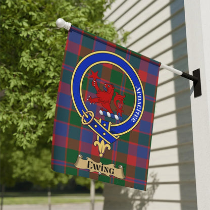 Ewing Clan Crest Tartan Garden Flag Scottish product