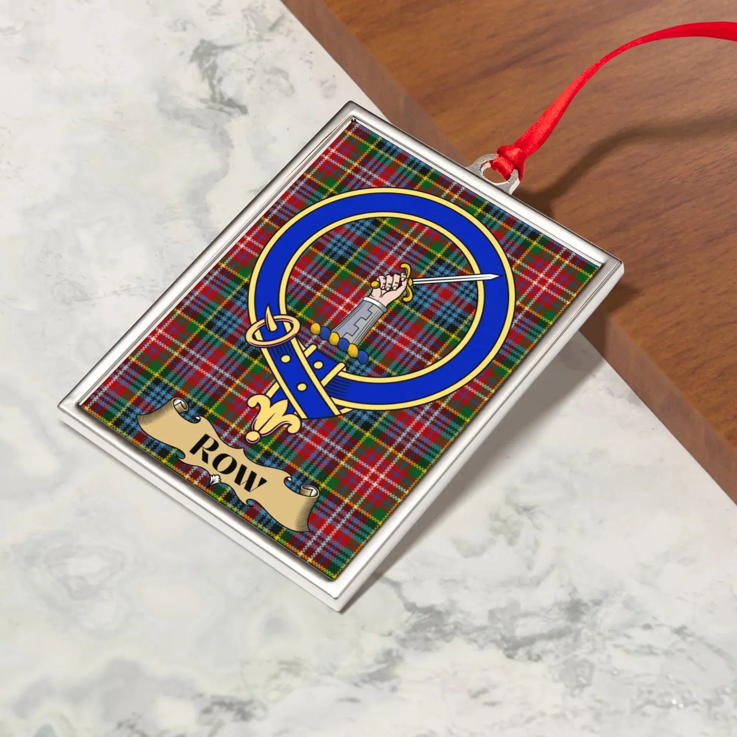 Christmas Tree Hanging Plaid Design Ornament product type