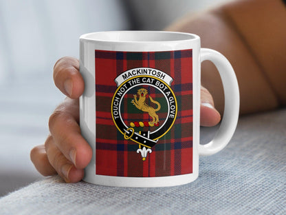 Mackintosh Clan Crest Plaid Design Scottish Tartan Mug - Living Stone Gifts