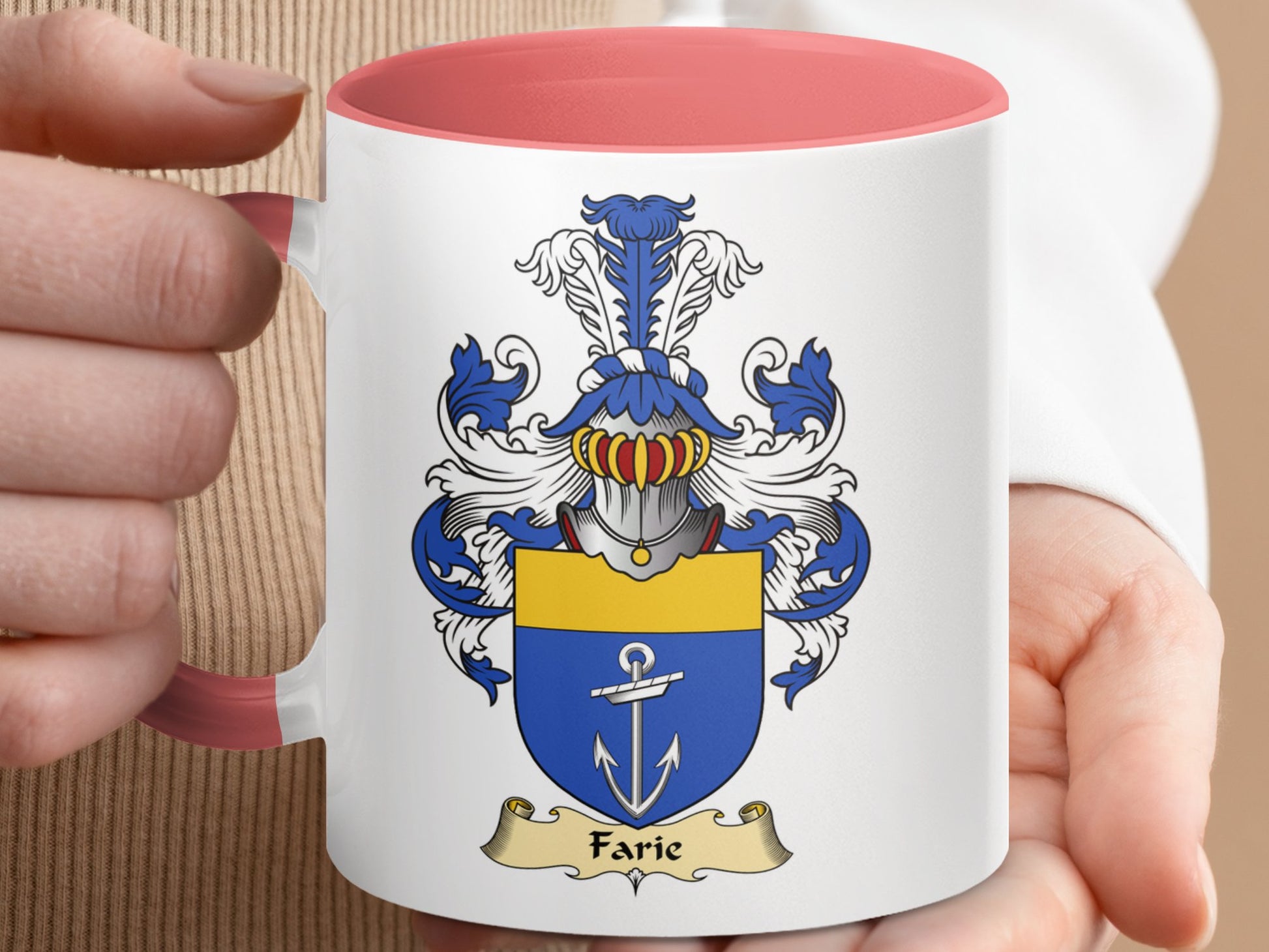 Clan Faric Scottish Coat of Arms Accent Coffee Mug - Living Stone Gifts