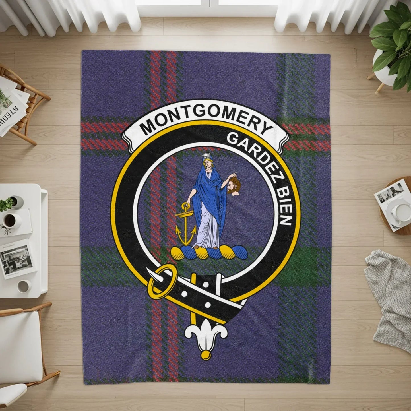 Montgomery Tartan Clan Crest Area Rug product
