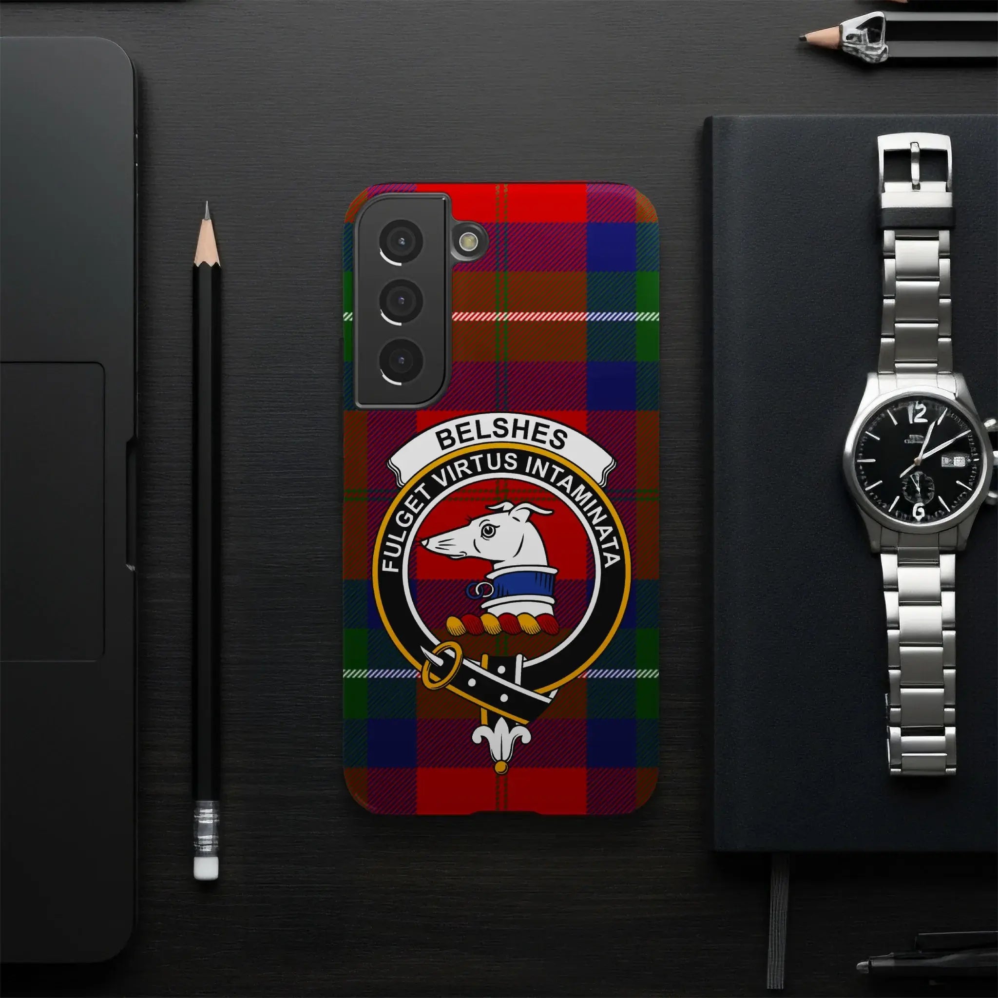 Belshe's Crest Tartan Pattern Phone Case Cover