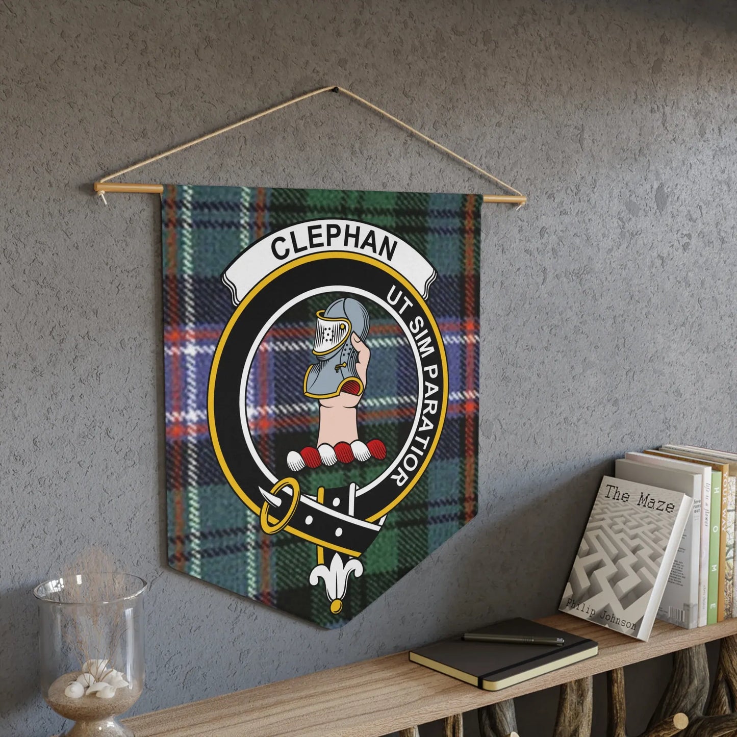 Clephan Clan Crest Tartan Banner Display Wall Hanging product