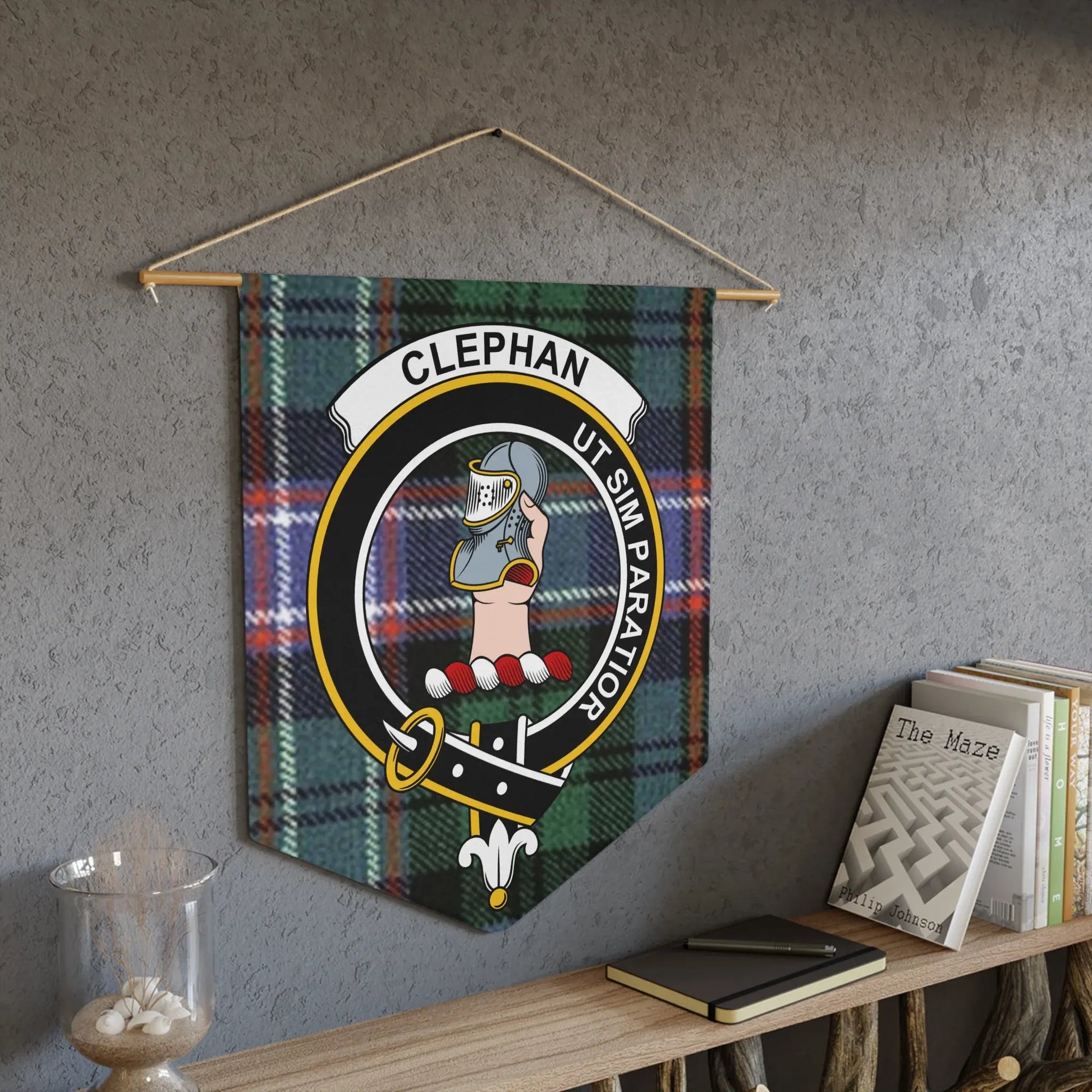 Clephan Clan Crest Tartan Banner Display Wall Hanging product