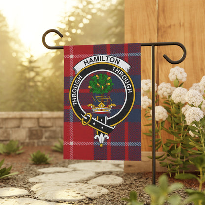 Hamilton Clan Scottish Tartan Crest Garden Flag