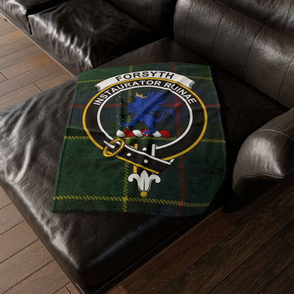 Forsyth Clan Tartan Blanket – Scottish Crest Throw