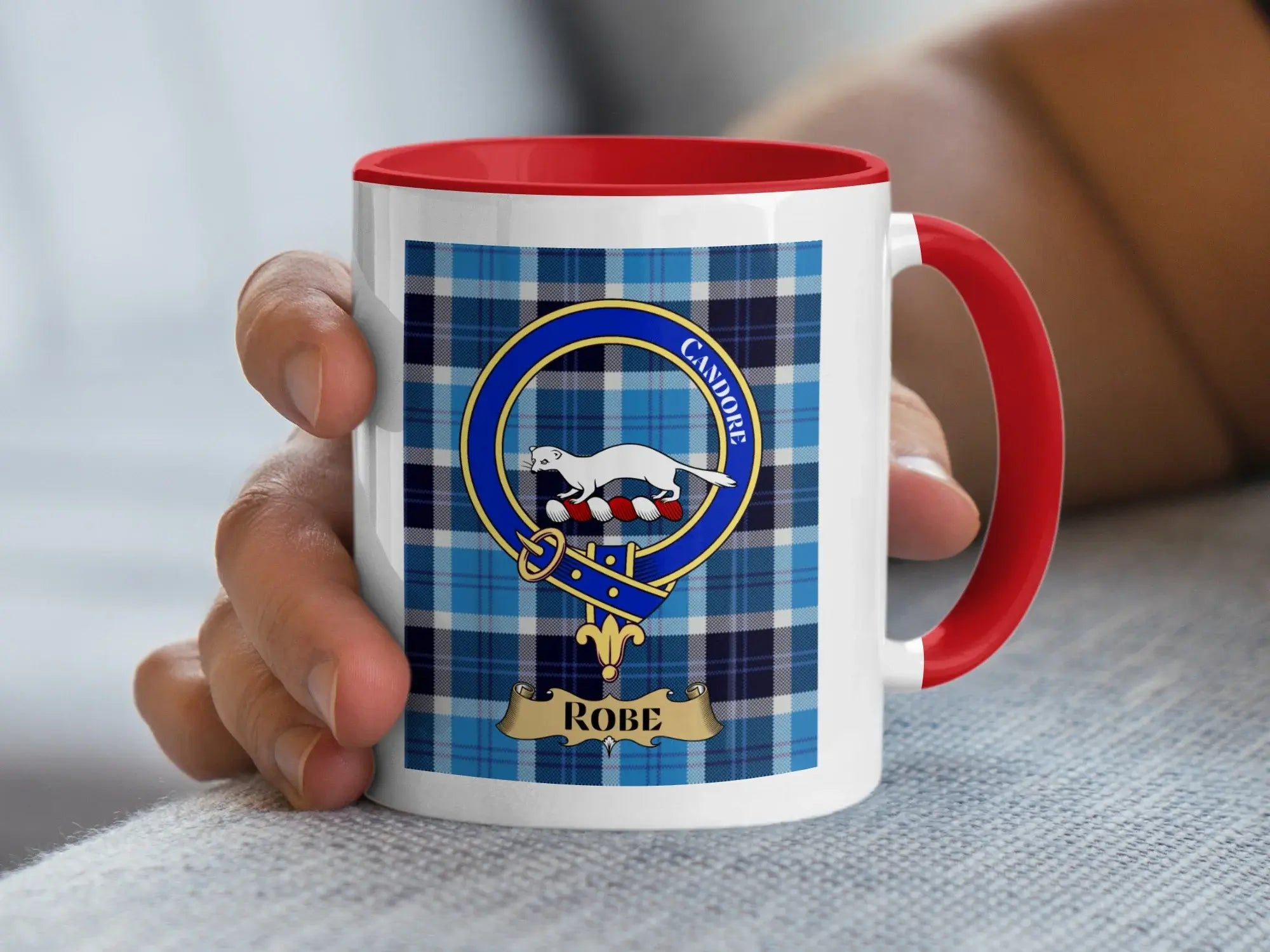 Personalized Robe Clan Crest Plaid Design Mug