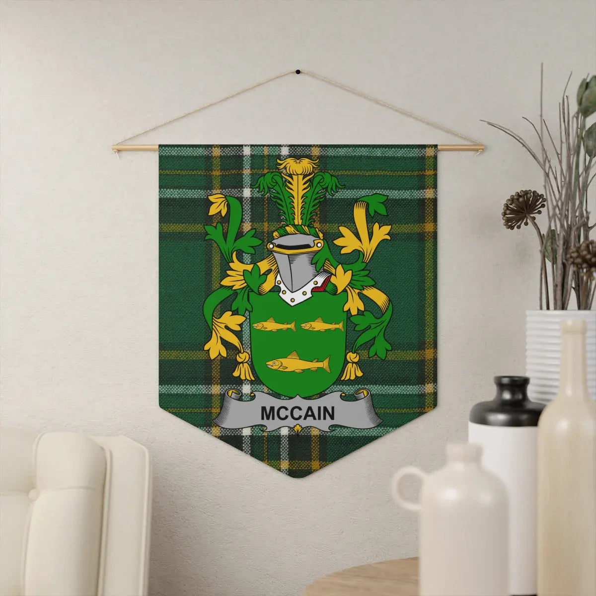 McCain Coat of Arms Family Heritage Wall Tapestry product