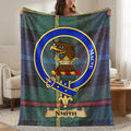 Smith clan crest tartan throw blanket with eagle crest — 50x60 polyester