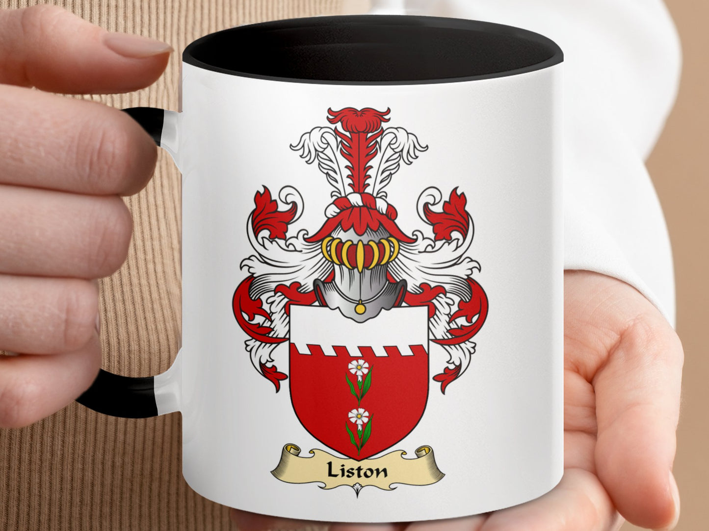 Clan Liston Scottish Coat of Arms Accent Mug - Living Stone Gifts