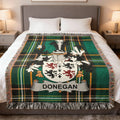 Donegan Family Crest Green Orange Plaid Fringed Throw Blanket product type