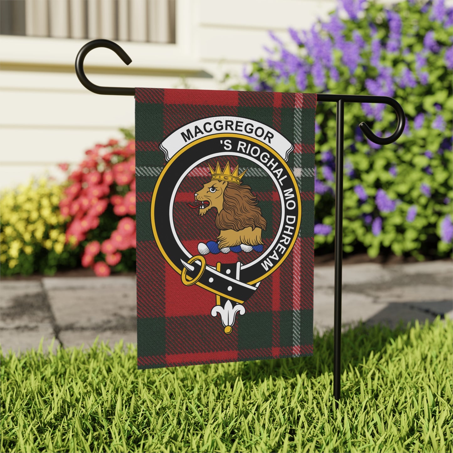 MacGregor Clan Scottish Tartan Crest Garden Flag