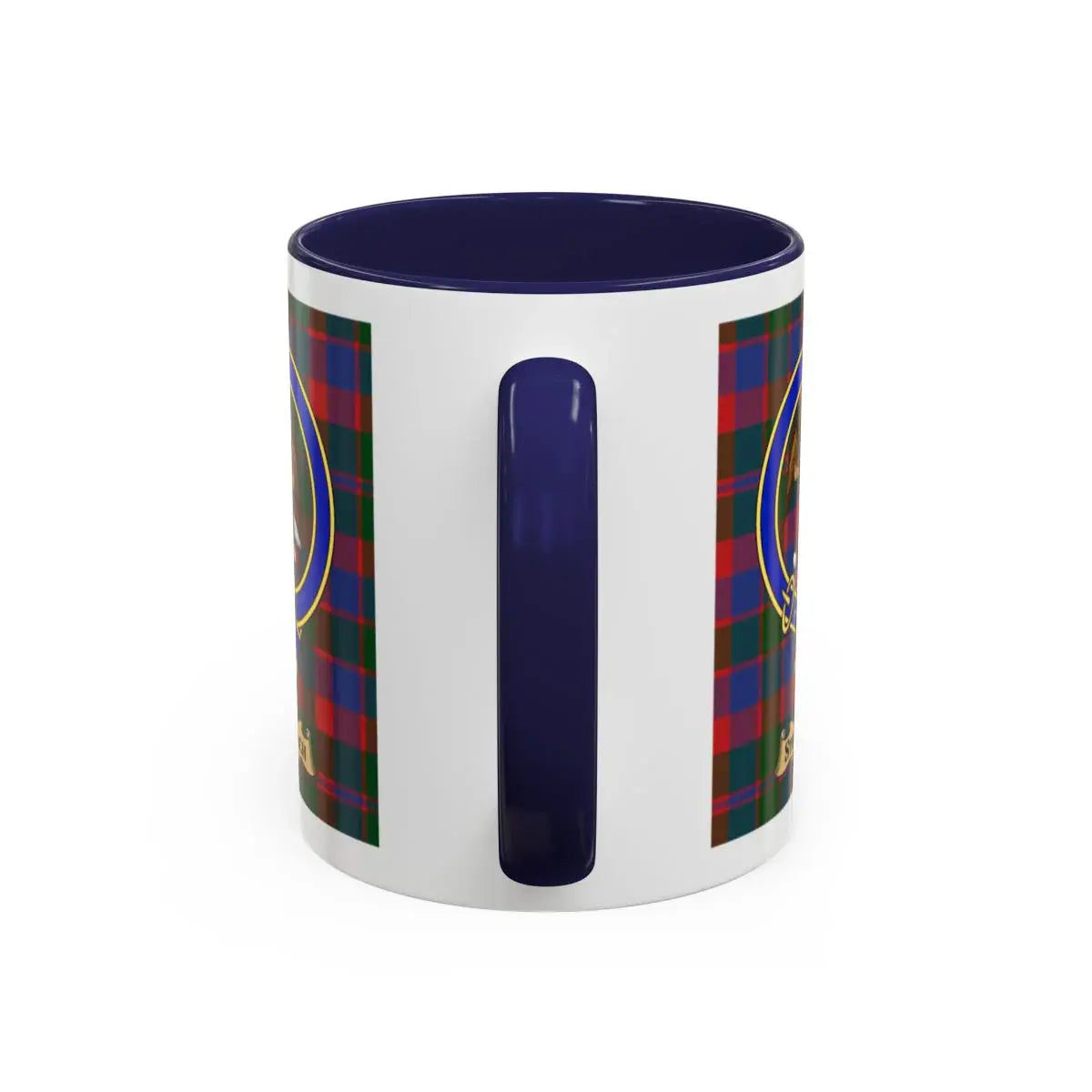 Stronach clan crest mug shown in 11 oz and 15 oz sizes