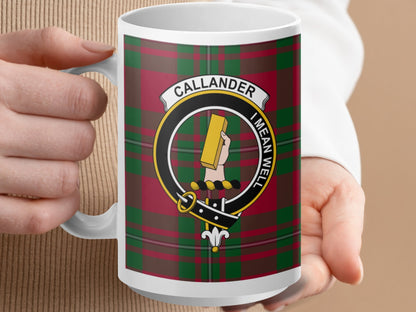 Callander Scottish Tartan Crest Design Mug - Living Stone Gifts