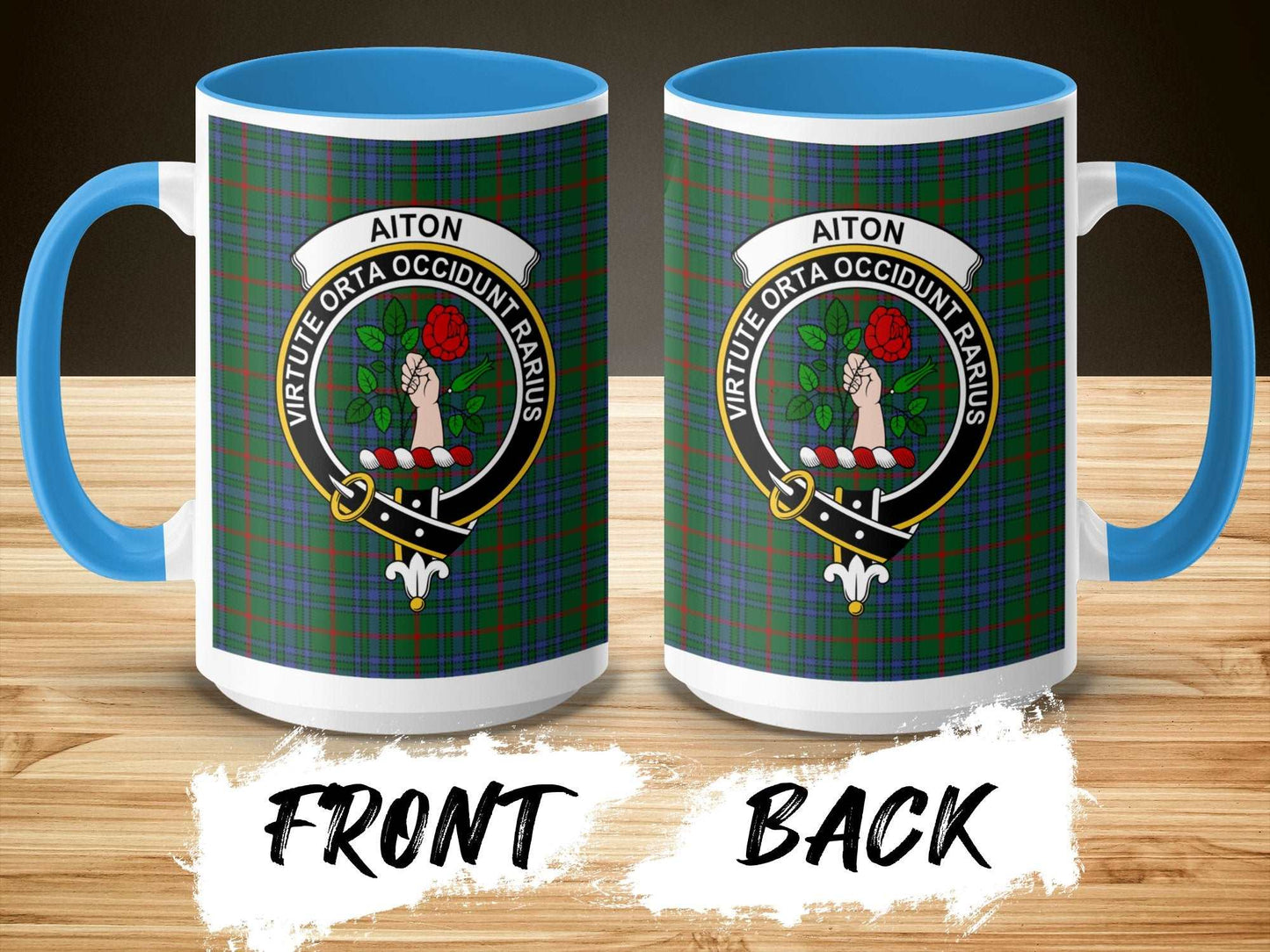 Aiton Clan Crest Tartan Design Mug - Living Stone Gifts