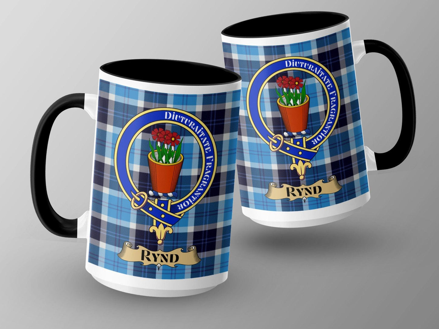 Rynd Scottish Clan Crest Tartan Pattern Mug - Living Stone Gifts