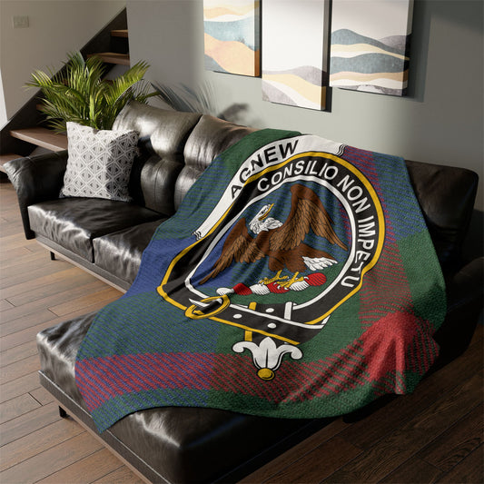 Agnew Clan Crest Tartan Scottish Throw Blanket