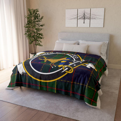 Strachan Clan Tartan Blanket – Scottish Crest Throw