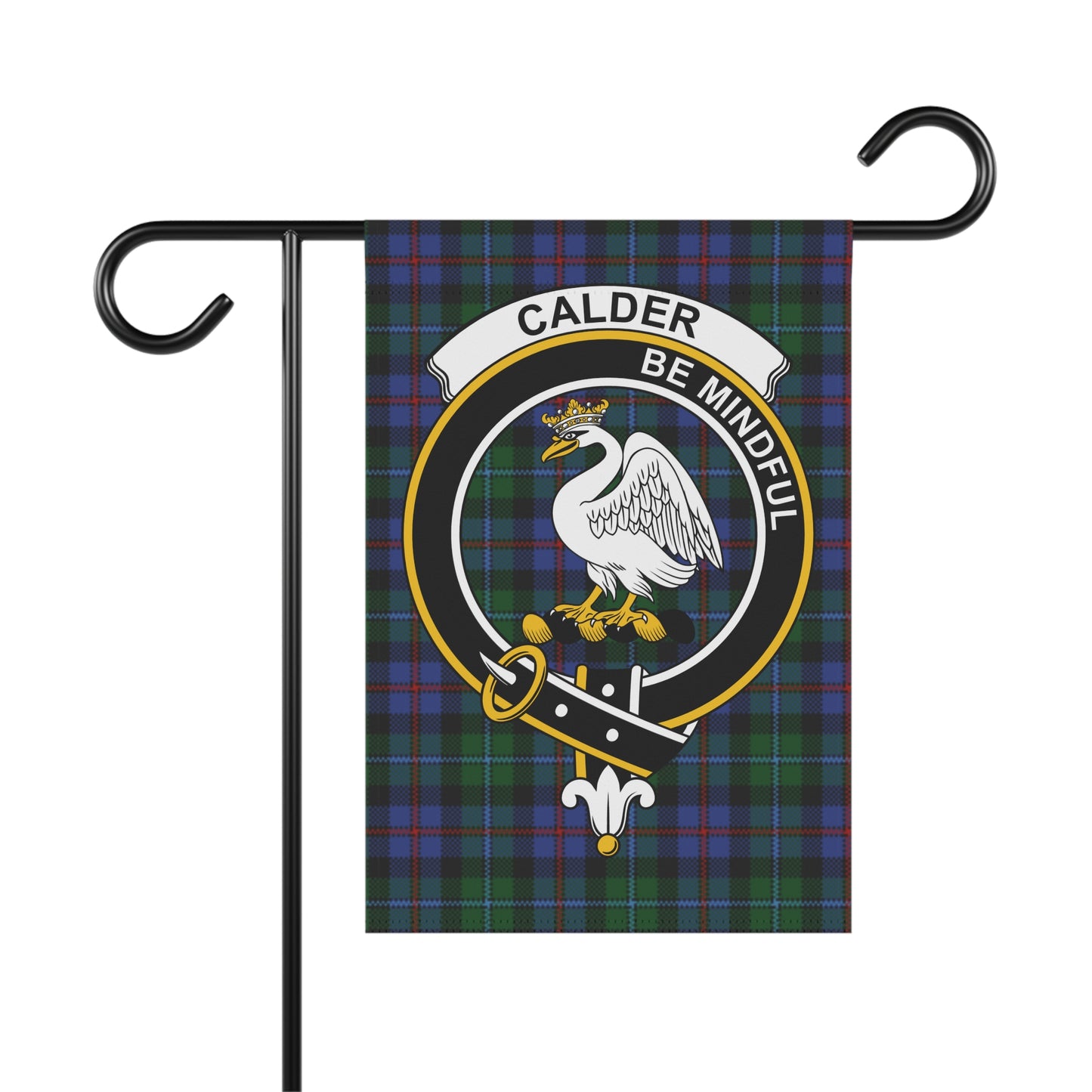 Calder Clan Scottish Tartan Crest Garden Flag