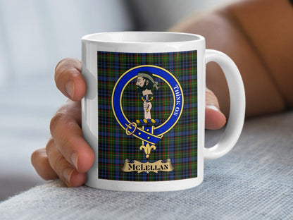 McLellan Clan Tartan Badge Scottish Heritage Mug - Living Stone Gifts