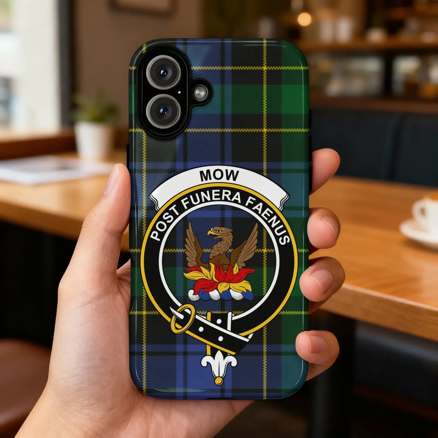 Scottish Tartan Design Phone Case Cover with Eagle Crest