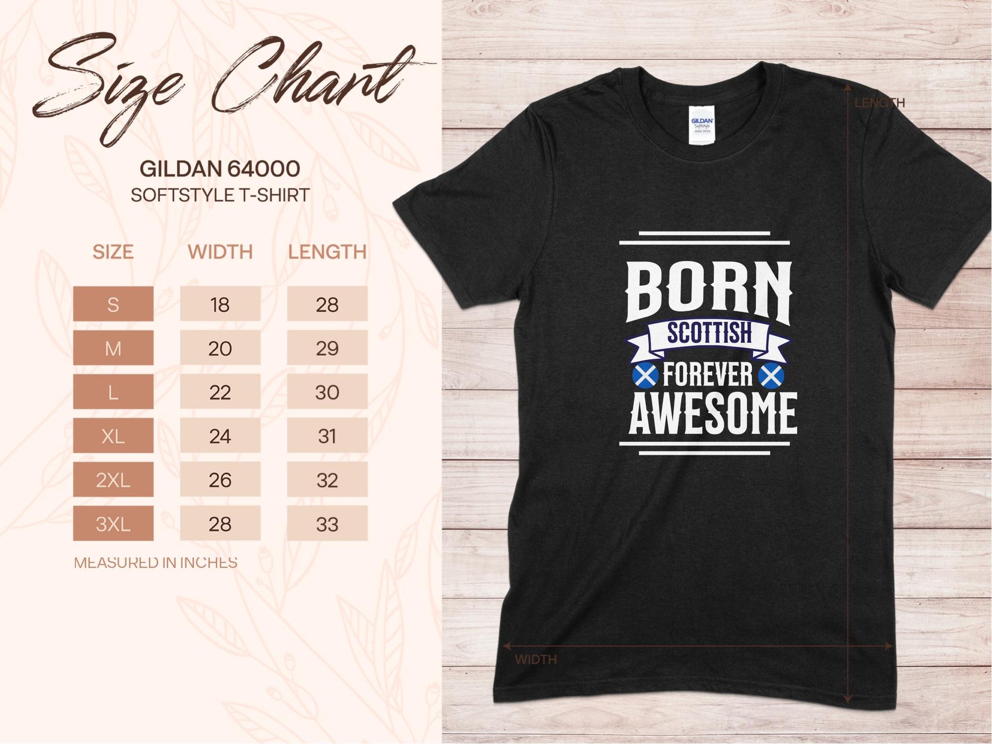 Born Scottish Forever Awesome T-Shirt - Living Stone Gifts