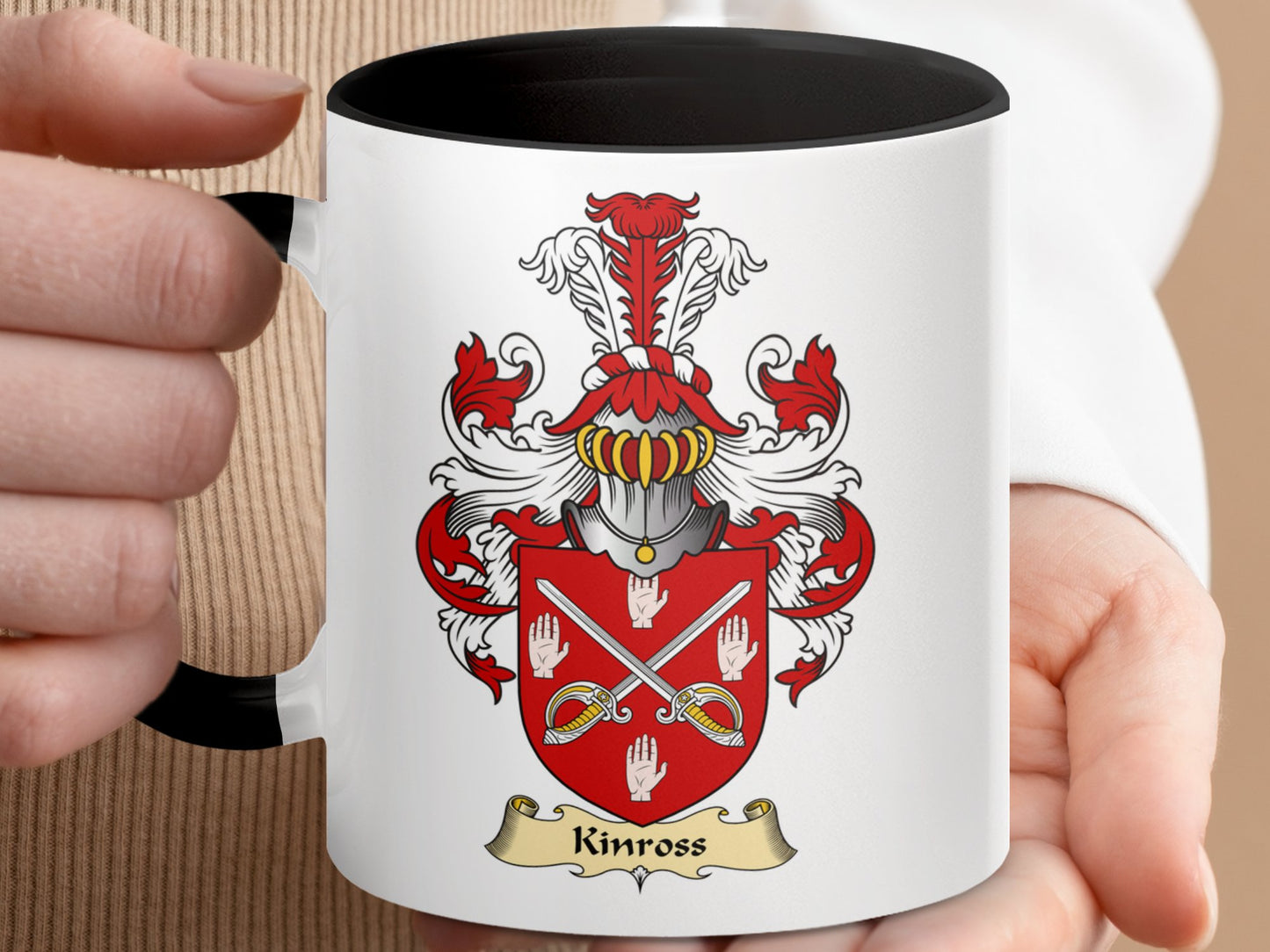 Clan Kinross Scottish Coat of Arms Accent Mug - Living Stone Gifts