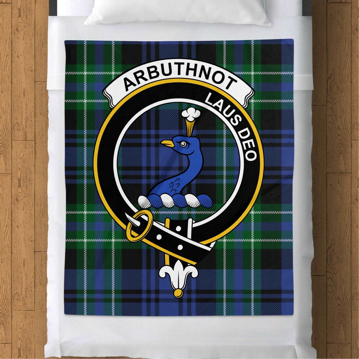 Arbuthnot Clan Crest Scottish Tartan Throw Blanket - Living Stone Gifts