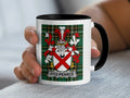 Fitz-Pearce Irish heritage mug with black handle and family crest