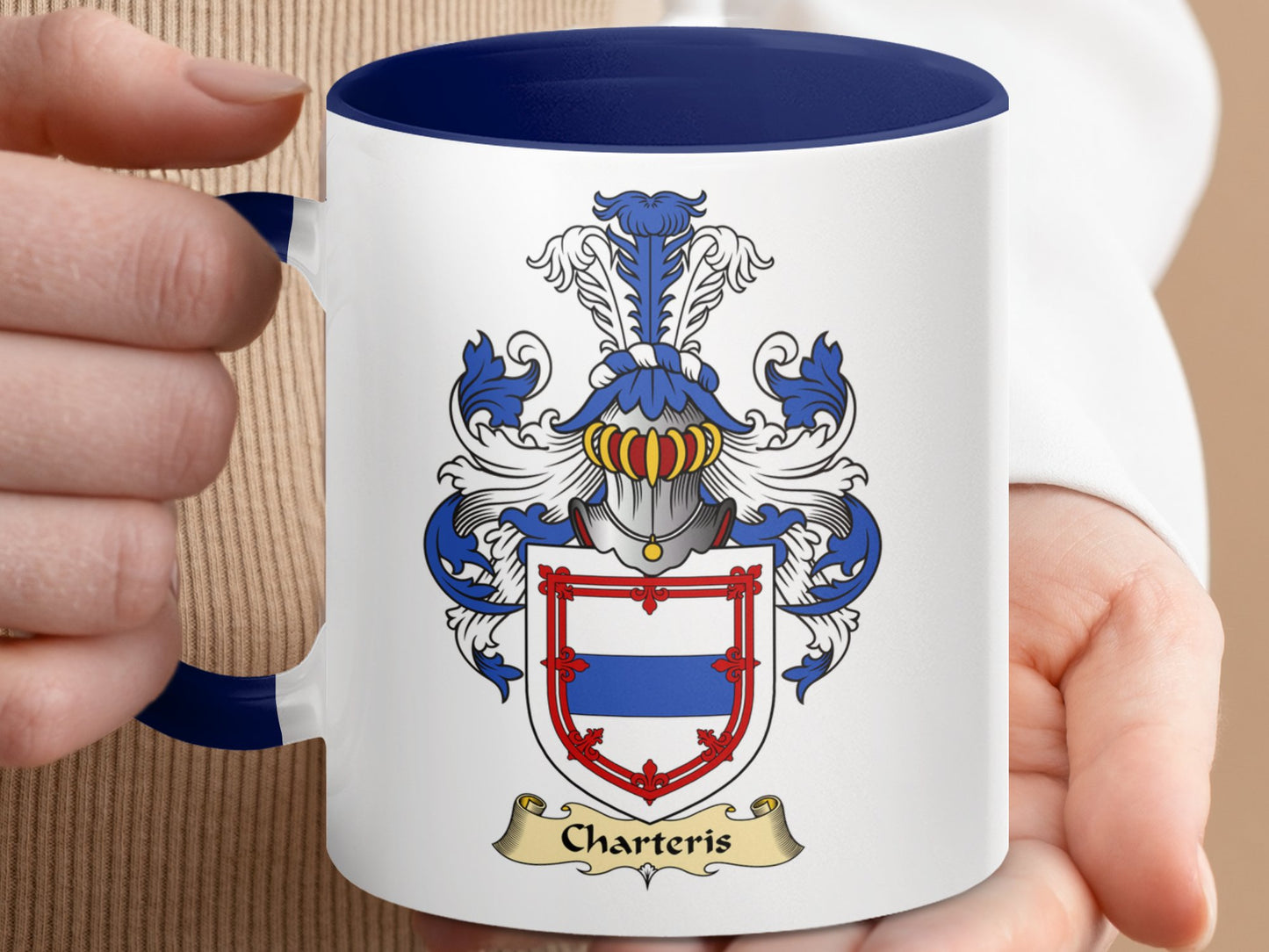 Charteris Scottish Clan Coat of Arms Accent Coffee Mug - Living Stone Gifts