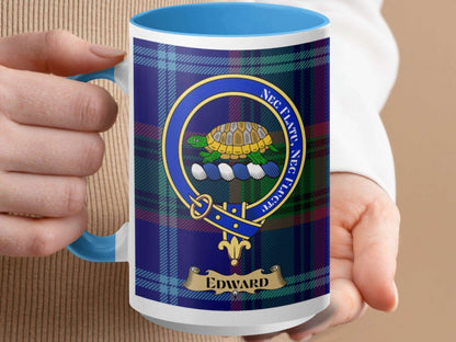 Attractive Edward Clan Crest Plaid Tartan Scottish Mug - Living Stone Gifts