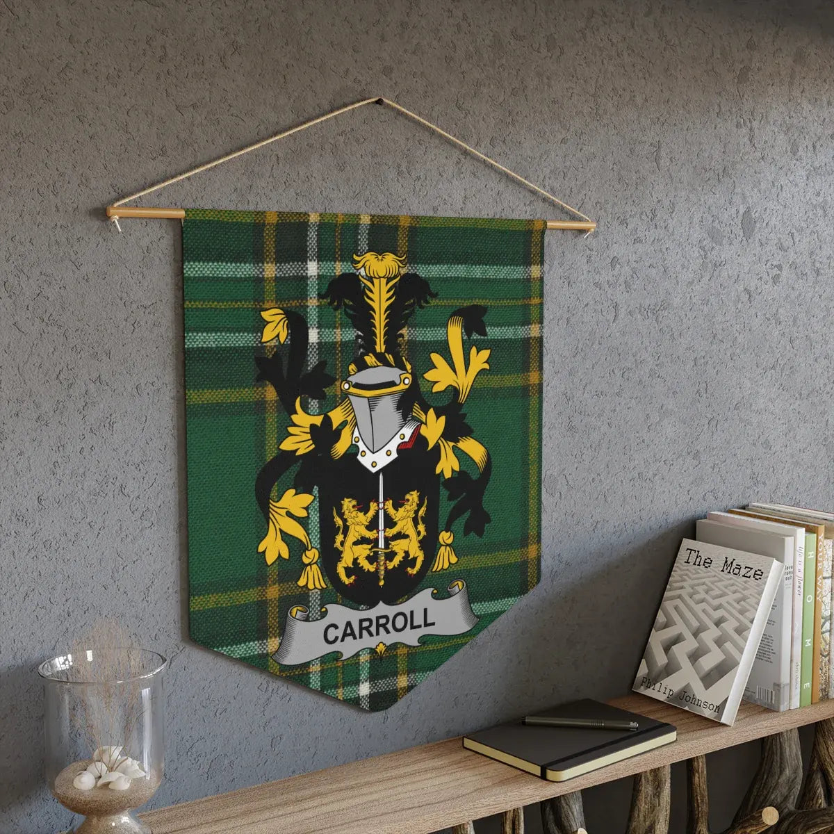 Green Custom Carroll Family Crest Wall Decor product
