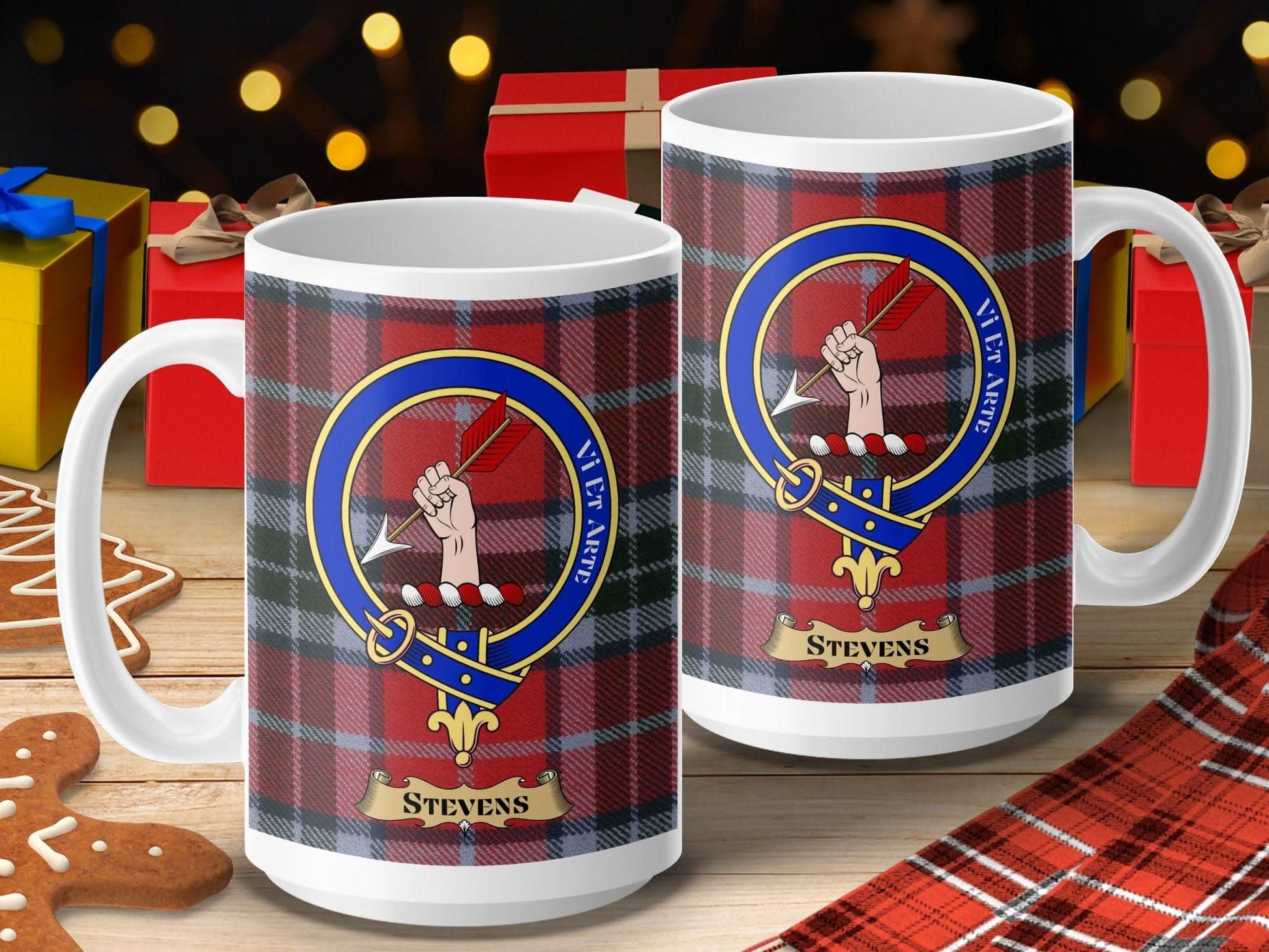Tartan Christmas Gift Mug with Personalized Names product type
