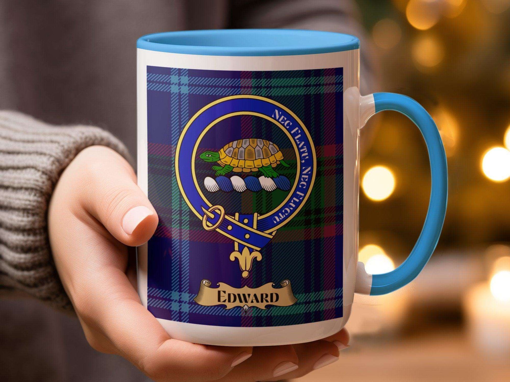 Attractive Edward Clan Crest Plaid Tartan Scottish Mug - Living Stone Gifts