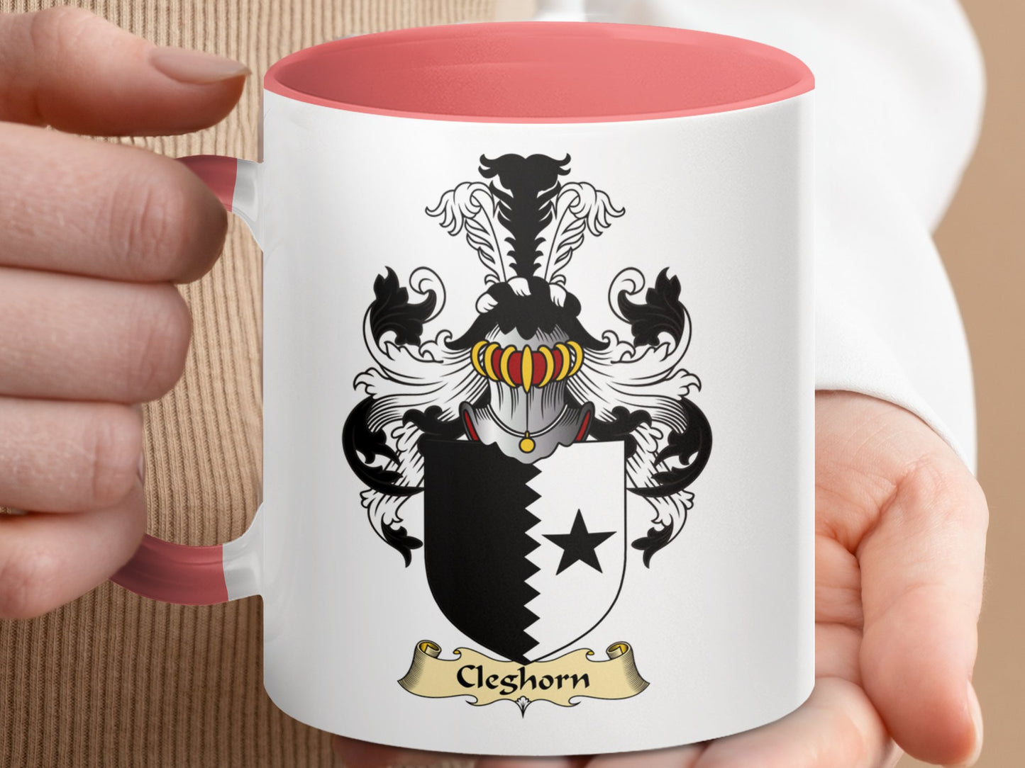 Clan Cleghorn Scottish Coat of Arms Accent Coffee Mug - Living Stone Gifts