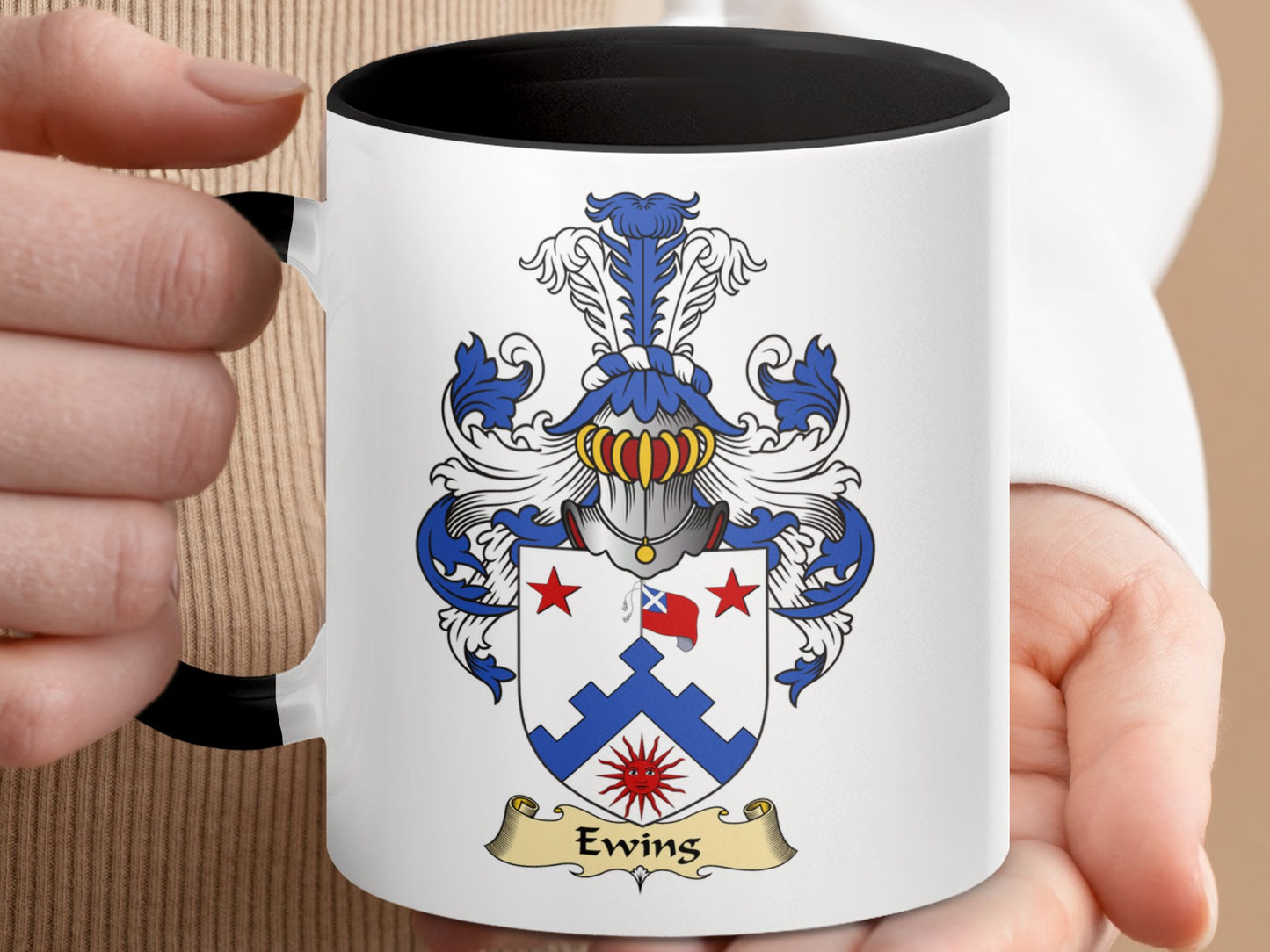 Clan Ewings Scottish Coat of Arms Accent Mug - Living Stone Gifts