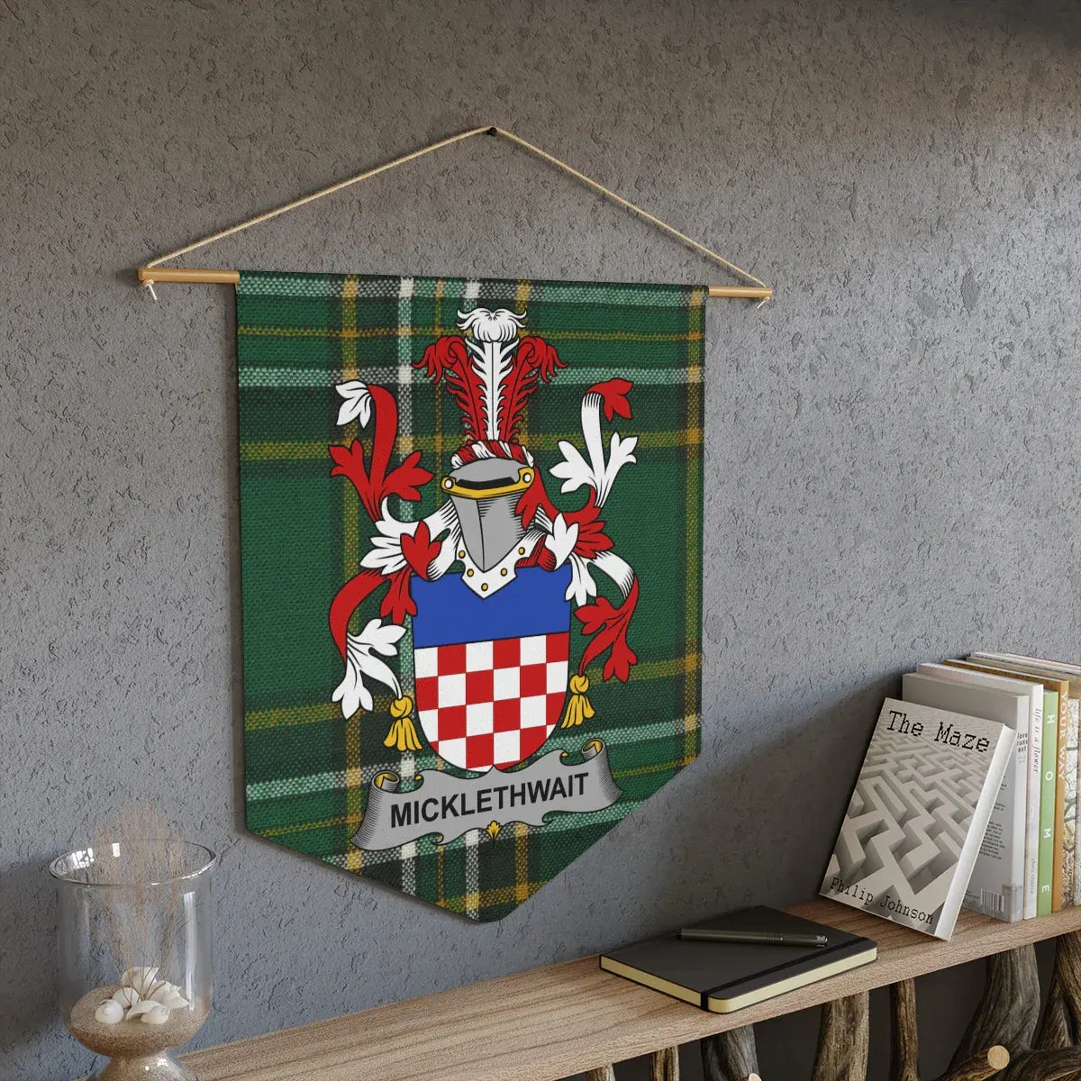 Personalized Family Crest Tartan Plaid Wall Banner product type