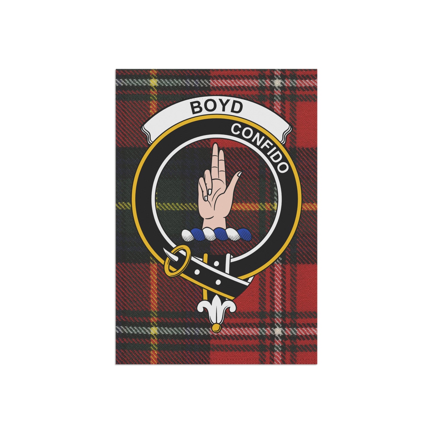 Boyd Clan Scottish Tartan Crest Garden Flag