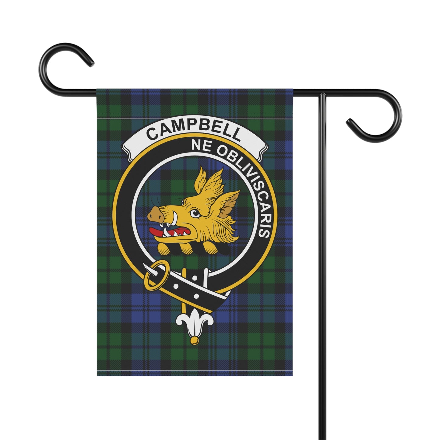 Clan Campbell Tartan Crest Garden Flag