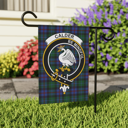 Calder Clan Scottish Tartan Crest Garden Flag