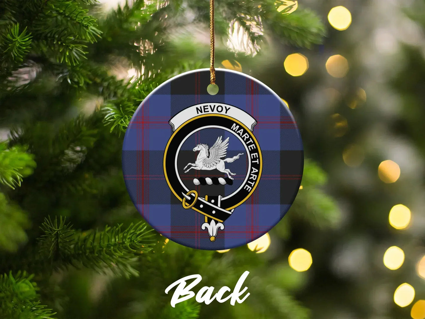 Customizable Tartan Clan Crest Ornament Back product type