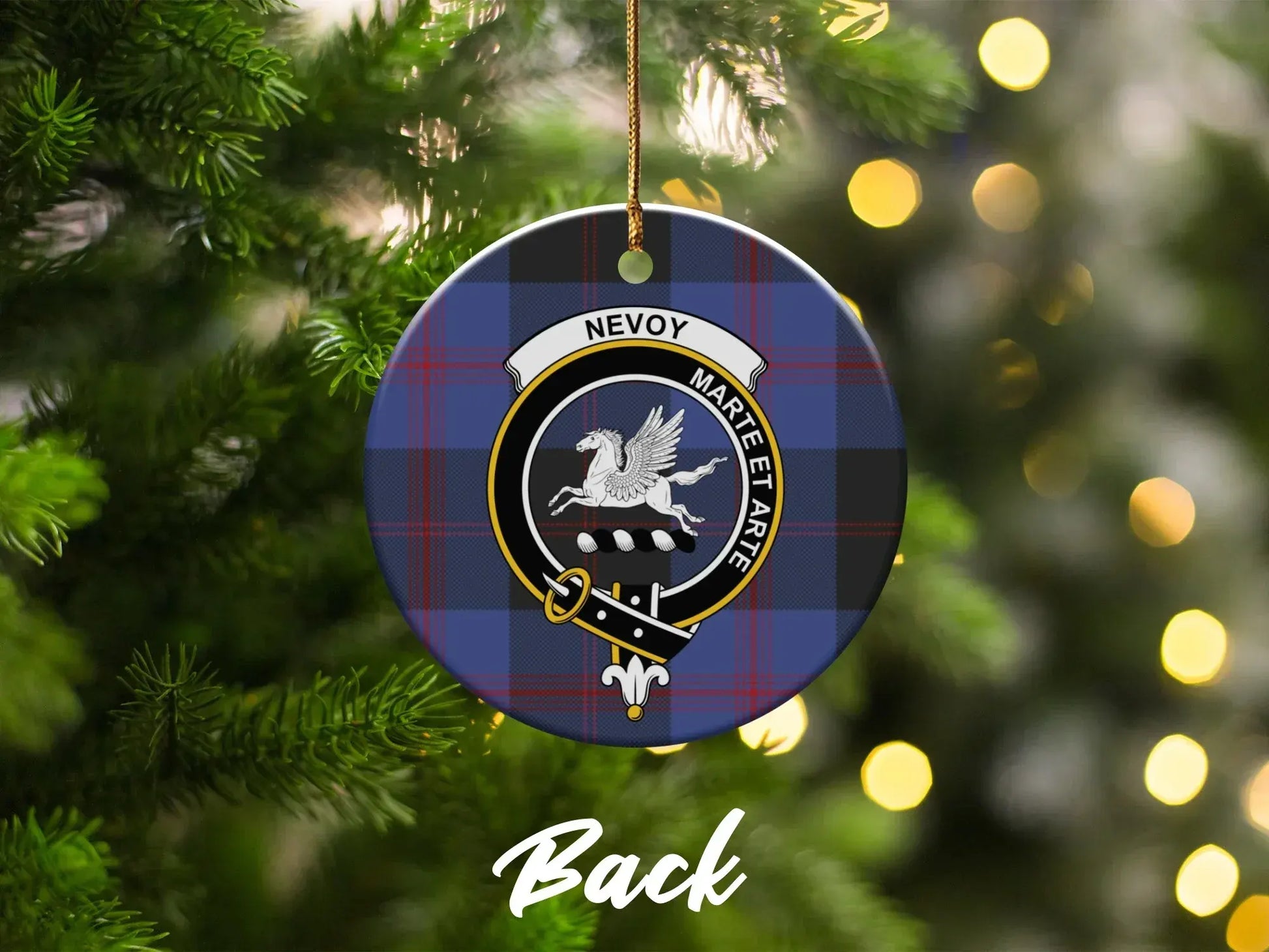 Customizable Tartan Clan Crest Ornament Back product type
