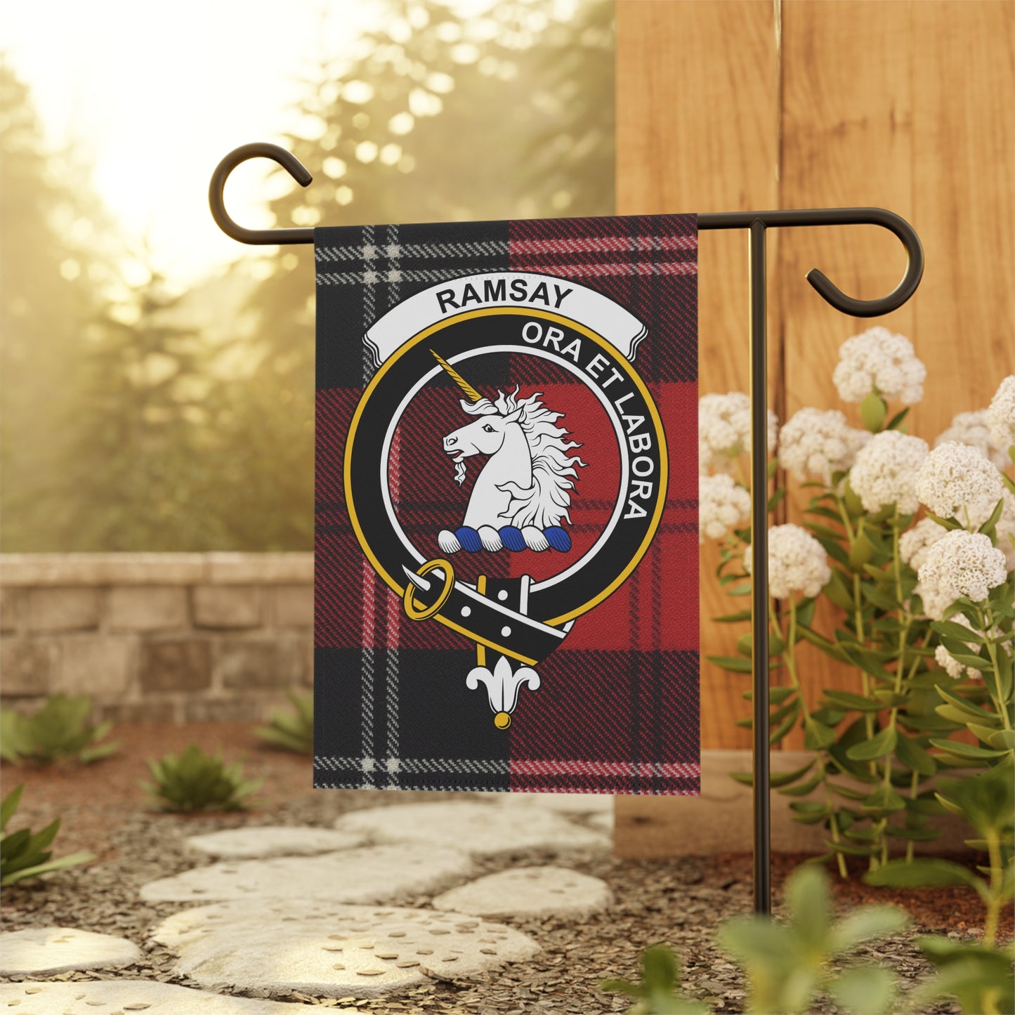 Ramsay Clan Scottish Tartan Crest Garden Flag