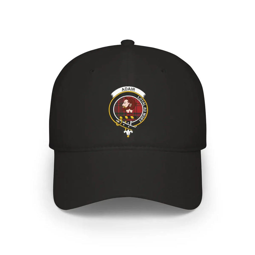 Adair Loyal au Mort clan crest cap in black — printed emblem, low-profile hat