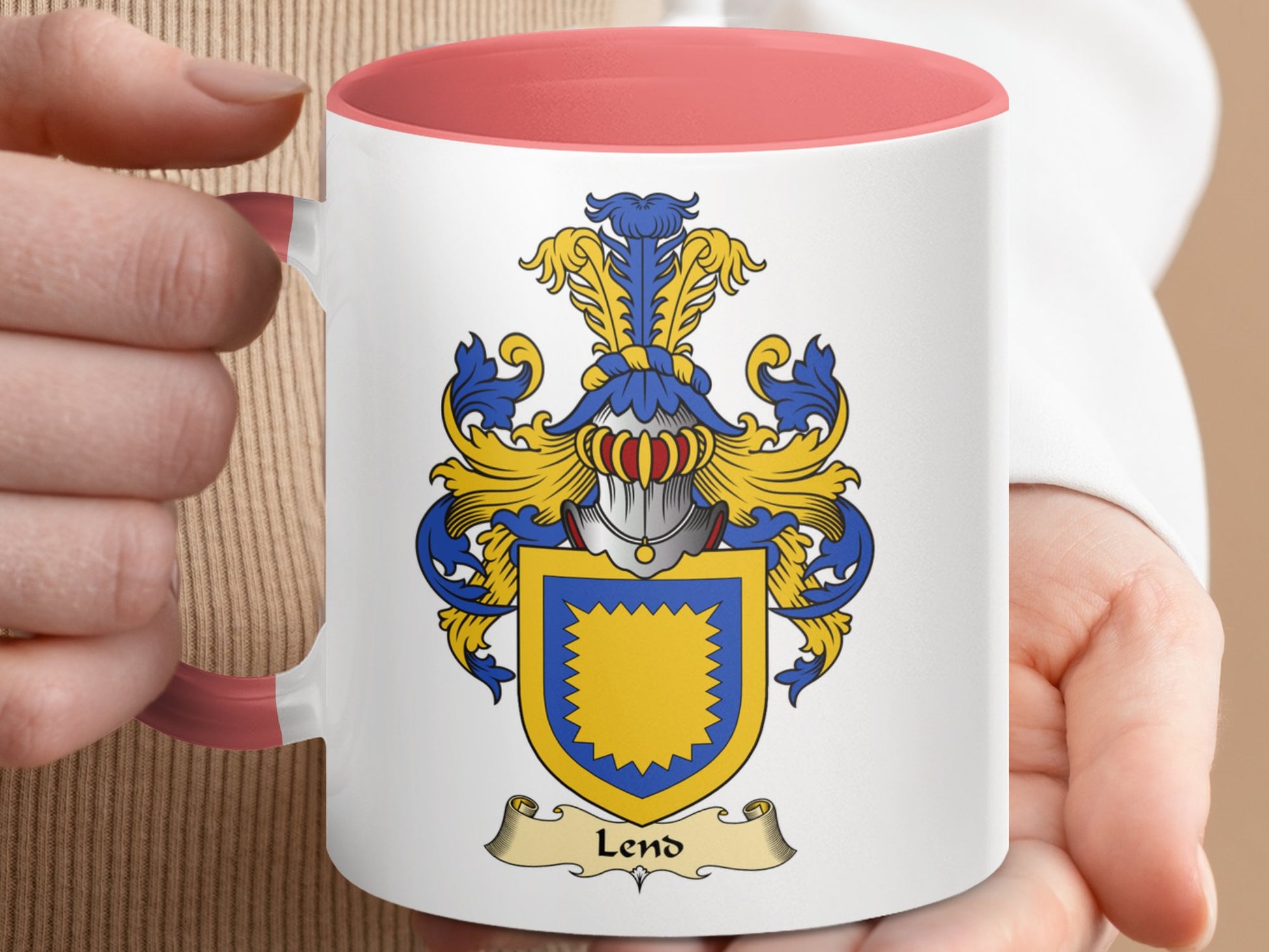 Clan Lund Scottish Coat of Arms Accent Mug - Living Stone Gifts